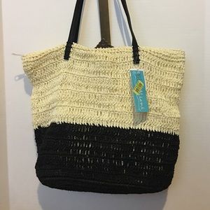 Dual toned Crochet beach bag